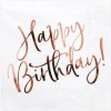 PartyDeco Servítky Happy birthday ružovo-zlaté 33x33 cm PartyDeco Servítky Happy birthday ružovo-zlaté 33x33 cm