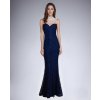 Dámske spoločenské šaty šoky soka s čipkou a perličkami dlhé tmavo modré - Tmavo modrá / XL - šoky & soka XL Dámske spoločenské šaty šoky soka s čipkou a perličkami dlhé tmavo modré - Tmavo modrá / XL - šoky & soka XL