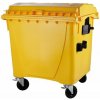 MEVA-TEC Plastový kontejner s plochým víkem 1100 l. - žlutý MEVA-TEC Plastový kontejner s plochým víkem 1100 l. - žlutý
