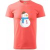 Snehuliak so šálom - Klasické pánske tričko vyššej gramáže - 3XL ( Korálová ) Snehuliak so šálom - Klasické pánske tričko vyššej gramáže - 3XL ( Korálová )