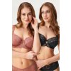 Dorina 2PACK Podprsenka Celine nevystužená čierno-ružová 70/D Dorina 2PACK Podprsenka Celine nevystužená čierno-ružová 70/D
