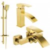 MEXEN/S - Libra DQ62 Set umývadlovej a vaňovej batérie s príslušenstvom, zlato 745103DQ62-50 MEXEN/S - Libra DQ62 Set umývadlovej a vaňovej batérie s príslušenstvom, zlato 745103DQ62-50