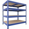 Kovový regál Biedrax 50 x 75 x 120 cm, modrý - 4 police MDF Kovový regál Biedrax 50 x 75 x 120 cm, modrý - 4 police MDF