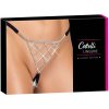 Cottelli Lingerie Crotchless String Rhinestones otvorené tangá s kamienkami