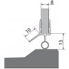 Polysan Akrylové tesnenie na dvere (okapnička) dĺžka 1000mm na 8mm sklo 309D-08