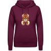 AWDis Hoodie Mikina - Dizajn Pivný Viking - Purpurovočervená - M - Dámske AWDis Hoodie Mikina - Dizajn Pivný Viking - Purpurovočervená - M - Dámske