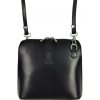 Kožená malá dámska crossbody kabelka čierna Kožená malá dámska crossbody kabelka čierna