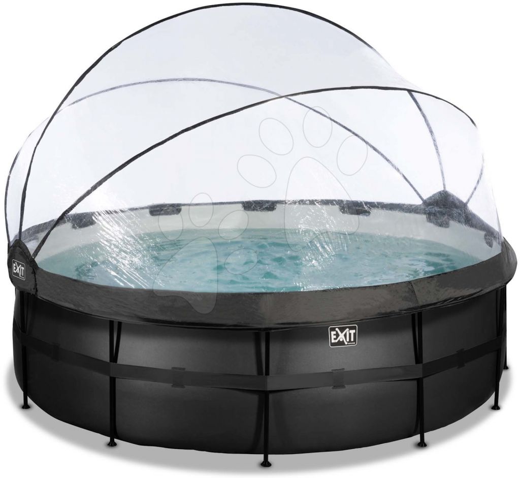 Exit Toys Black Leather pool Bazén s krytom pieskovou filtráciou a tepelným čerpadlom 427x122 cm