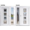 Dvojkrídlové vchodové dvere plastové Soft 010 Inox+Sklo Nisip, Biela/Biela, 130x200 cm, ľavé