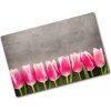 Doska na krájanie zo skla Ružové tulipany 80x52 cm Doska na krájanie zo skla Ružové tulipany 80x52 cm