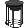 Odkladací stolík Gloria Black, 3 ks Odkladací stolík Gloria Black, 3 ks