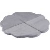 PLUSH NEST PLUSH NEST Plyšová hracia podložka v tvare kvetu 115 × 115 × 5 cm, sivý prémiový menčester PLUSH NEST PLUSH NEST Plyšová hracia podložka v tvare kvetu 115 × 115 × 5 cm, sivý prémiový menčester