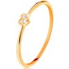 Šperky eshop - Prsteň zo žltého 14K zlata - srdiečko zdobené okrúhlymi čírymi zirkónmi GG135.03 - Veľkosť: 49 mm Šperky eshop - Prsteň zo žltého 14K zlata - srdiečko zdobené okrúhlymi čírymi zirkónmi GG135.03 - Veľkosť: 49 mm