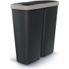 Prosperplast COMPACTA Q DUO čierny so svetlo hnedým vekom 50 l