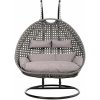 Home Deluxe Polyratanové závesné kreslo Twin sivá 100397796 Home Deluxe Polyratanové závesné kreslo Twin sivá 100397796