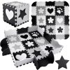 JOKO Detské Penové Puzzle 16ks Penová ohrádka 2v1 čierno-biela JOKO Detské Penové Puzzle 16ks Penová ohrádka 2v1 čierno-biela