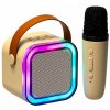 KIK KX3379 Karaoke Bluetooth reproduktor 6 W, bezdrátový mikrofon, béžový KIK KX3379 Karaoke Bluetooth reproduktor 6 W, bezdrátový mikrofon, béžový