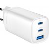 GEM Gembird TA-UC-PDQC65-01-W 3-portová 65 W GaN USB PowerDelivery rýchla nabíjačka, biely GEM Gembird TA-UC-PDQC65-01-W 3-portová 65 W GaN USB PowerDelivery rýchla nabíjačka, biely