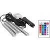 Vnútorné osvetlenie auta / kabíny, 4x RGB pásik 9 LED vodeodolný + ovládač / diaľkové ovládanie / zástrčka do zapaľovača Vnútorné osvetlenie auta / kabíny, 4x RGB pásik 9 LED vodeodolný + ovládač / diaľkové ovládanie / zástrčka do zapaľovača