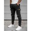 Čierne pánske teplákové nohavice s cargo vreckami Bolf JX8709B Čierne pánske teplákové nohavice s cargo vreckami Bolf JX8709B