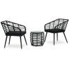 3dílný bistro set polyratan černý Černý 48579 3dílný bistro set polyratan černý Černý 48579