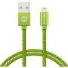 Swissten 71523207 datový Textile Usb / Lightning, 1,2m, zelený Swissten 71523207 datový Textile Usb / Lightning, 1,2m, zelený