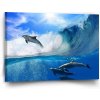 Sablio Obraz Delfíny vo vlnách - 90x60 cm Sablio Obraz Delfíny vo vlnách - 90x60 cm
