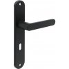 Kuchinox Malaga, kľučka na dvere na dlhom kovaní pre interiérový kľúč, čierna matná, LAV-KMG_911A Kuchinox Malaga, kľučka na dvere na dlhom kovaní pre interiérový kľúč, čierna matná, LAV-KMG_911A