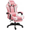 NEROX Herné kreslo ružové – polohovateľné 90–150°, ergonomické, s opierkou na nohy a vibračným vankúšikom na chrbát NEROX Herné kreslo ružové – polohovateľné 90–150°, ergonomické, s opierkou na nohy a vibračným vankúšikom na chrbát