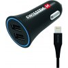 Swissten Car Charger 2xUSB-A + 1.2m USB-A/Lightning 20110910 Swissten Car Charger 2xUSB-A + 1.2m USB-A/Lightning 20110910