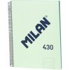 MILAN Blok linajkový so špirálou A4 zelený 80 listov