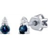 Silvego Diamantové náušnice (0,03 ct) z bieleho zlata Esmera s pravými safírmi KEG2449EGWDBS Silvego Diamantové náušnice (0,03 ct) z bieleho zlata Esmera s pravými safírmi KEG2449EGWDBS