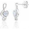 JK Silver Stříbrné náušnice houslový klíč s perlěťovým srdcem – Nacre JK Silver Stříbrné náušnice houslový klíč s perlěťovým srdcem – Nacre