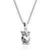 Náhrdelník s príveskom sova so zirkónmi z chirurgickej ocele S505070 Náhrdelník s príveskom sova so zirkónmi z chirurgickej ocele S505070