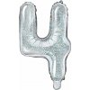 PartyDeco Fóliový balón číslo 4, 35cm holographic PartyDeco Fóliový balón číslo 4, 35cm holographic
