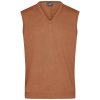 James & Nicholson pánsky sveter bez rukávov JN657 Camel