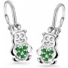 Cutie Jewellery Detské náušnice z bieleho zlata Medvedíky C2751-10-X-2 zelená Cutie Jewellery Detské náušnice z bieleho zlata Medvedíky C2751-10-X-2 zelená