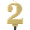 Godan Narodeninová sviečka 2 metalická zlatá 8 cm 1 ks Godan Narodeninová sviečka 2 metalická zlatá 8 cm 1 ks