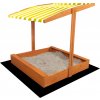 SAND TROPIC Drevené pieskovisko so strieškou 120x120cm (impregnované) žlto-biele SAND TROPIC Drevené pieskovisko so strieškou 120x120cm (impregnované) žlto-biele