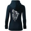 Geometria - vlk - vyjúci - Mikina dámska trendy zipper s kapucňou - L ( Tmavomodrá (veľmi tmavá - skoro čierna) ) Geometria - vlk - vyjúci - Mikina dámska trendy zipper s kapucňou - L ( Tmavomodrá (veľmi tmavá - skoro čierna) )