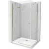 Mexen Roma, sprchovací kút 120 (dvere) x 100 (stena) cm, 6mm číre sklo, zlatý profil + slim sprchová vanička 5cm, 854-120-100-50-00-4010 Mexen Roma, sprchovací kút 120 (dvere) x 100 (stena) cm, 6mm číre sklo, zlatý profil + slim sprchová vanička 5cm, 854-120-100-50-00-4010