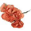Papierové ruže pr. 2,5 cm - oranžová - 1 zväzok/6 ks Papierové ruže pr. 2,5 cm - oranžová - 1 zväzok/6 ks