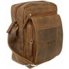 GreenLand crossbody kožená taška MONTENEGRO hnedá