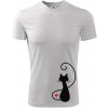 Zamilovaná mačka spredu - Pánske tričko Fantasy športové - M ( Biela ) Zamilovaná mačka spredu - Pánske tričko Fantasy športové - M ( Biela )