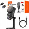 Kondenzátorový mikrofón pre počítač, štúdiový, so statívom, herný, USB-C, USB 3.0 Kondenzátorový mikrofón pre počítač, štúdiový, so statívom, herný, USB-C, USB 3.0