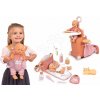 Set bábika v dupačkách na návšteve v klokanke Doll Baby Nurse Smoby a prebaľovací kufrík s postieľkou a taška s plienkou a fľaškou Set bábika v dupačkách na návšteve v klokanke Doll Baby Nurse Smoby a prebaľovací kufrík s postieľkou a taška s plienkou a fľaškou