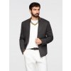 Ombre Men's melange rayon jacket with stand-up collar - beige melange šedá