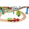 KRUZZEL Drevená vláčkodráha na batérie 88 dielov3 30 cm KRUZZEL Drevená vláčkodráha na batérie 88 dielov3 30 cm