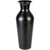 Čierna oceľová vysoká váza (výška 49 cm) Dunja – White Label