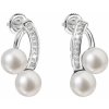Strieborné náušnice visiace s bielou riečnou perlou 21023.1 Strieborné náušnice visiace s bielou riečnou perlou 21023.1